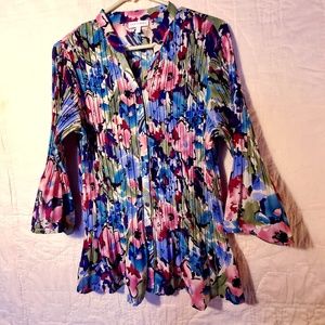 Fashion Bug bright flowered swishy Blouse